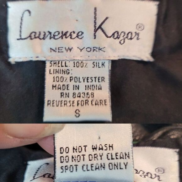 Vtg 80s Black Silk Red Poinsettia Beaded Jacket Cardigan Sz S Christmas Holiday - Picture 3 of 10